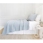 light blue diamond quilted coverlet king queen euro sham