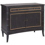 black wood gold accent two drawer chest