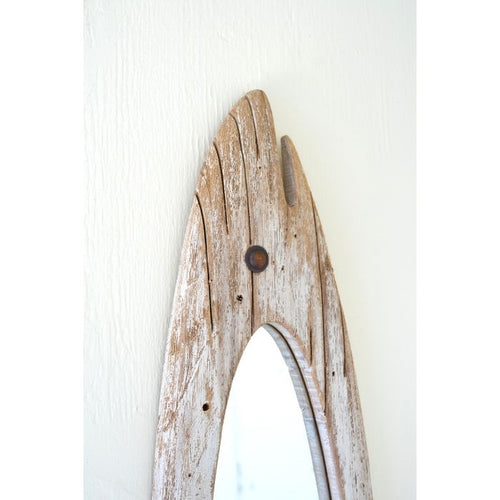 wood fish wall mirror