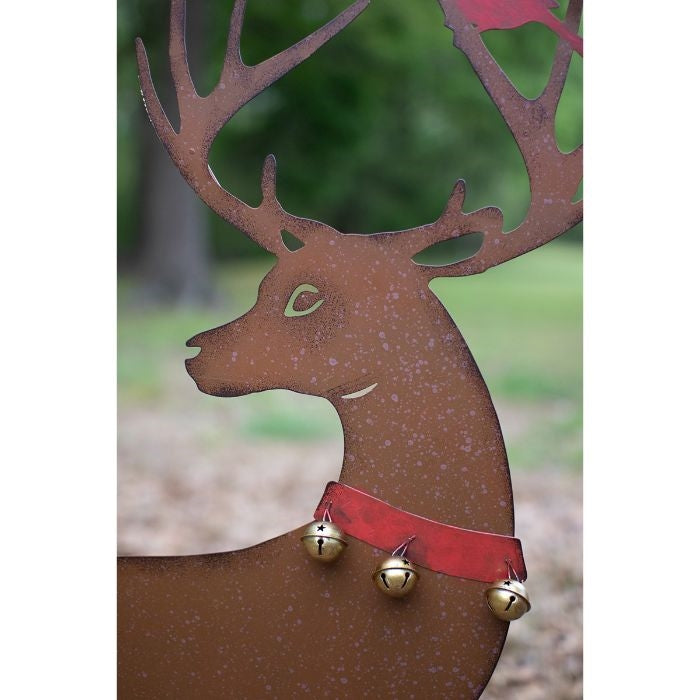 rustic reindeer yard art