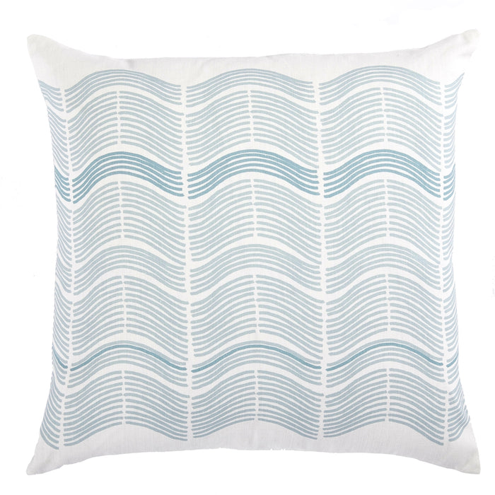 square accent pillow aqua waves