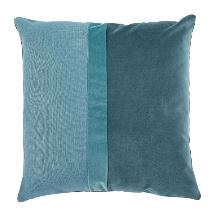 square pillow teal linen velvet