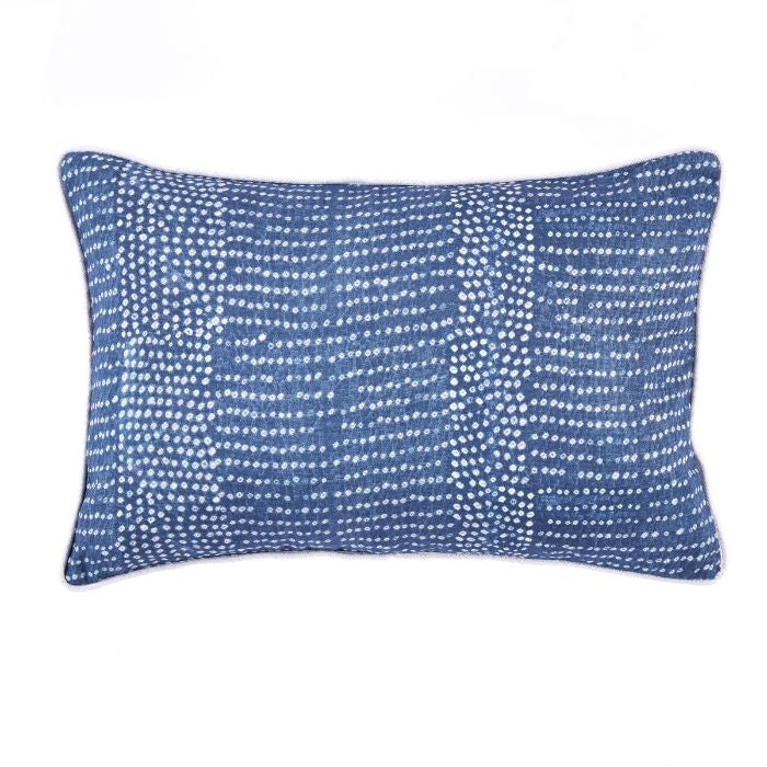 navy white lumbar pillow