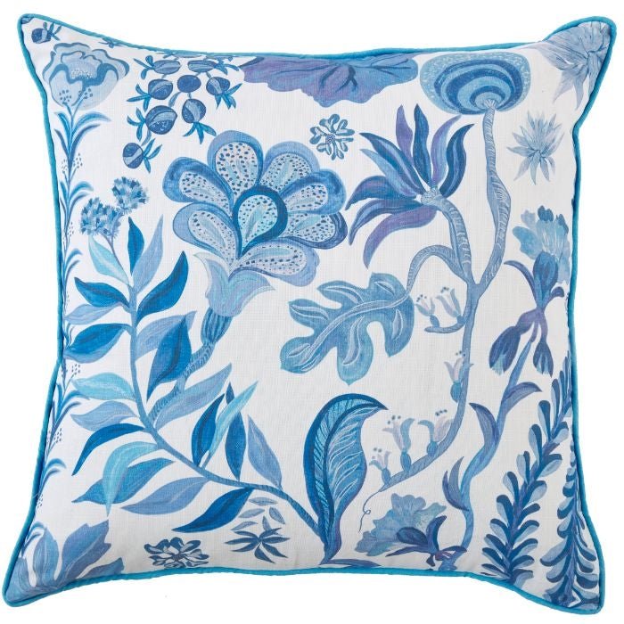 Unique blue and white pillow 