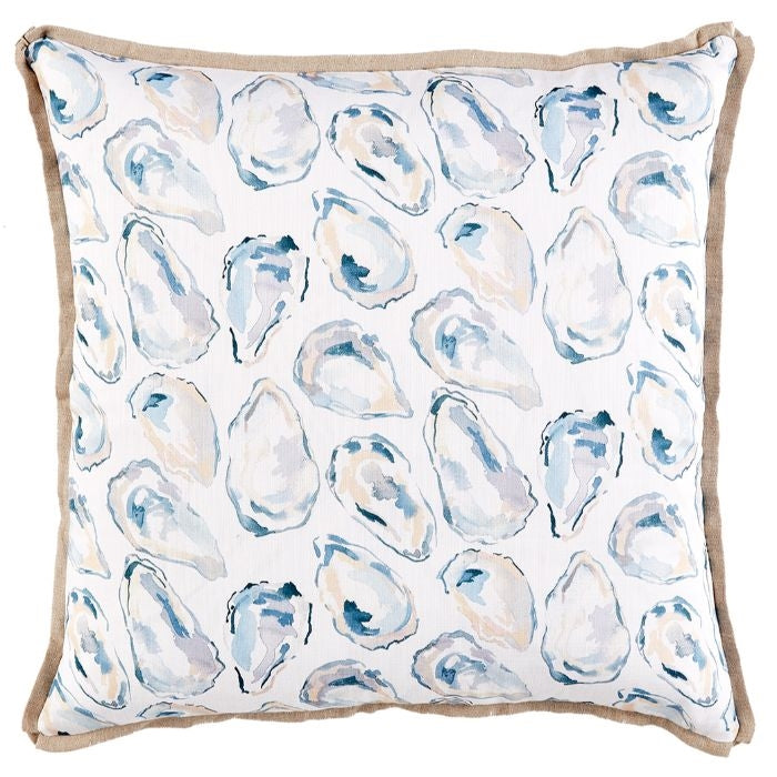 oyster pillow pastel blue natural linen
