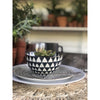 Stoneware Bowls - Black + White with Gold (set of 4)