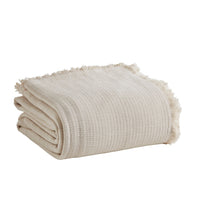 throw blanket cotton textured pearl 