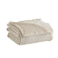 throw blanket cotton textured pearl 