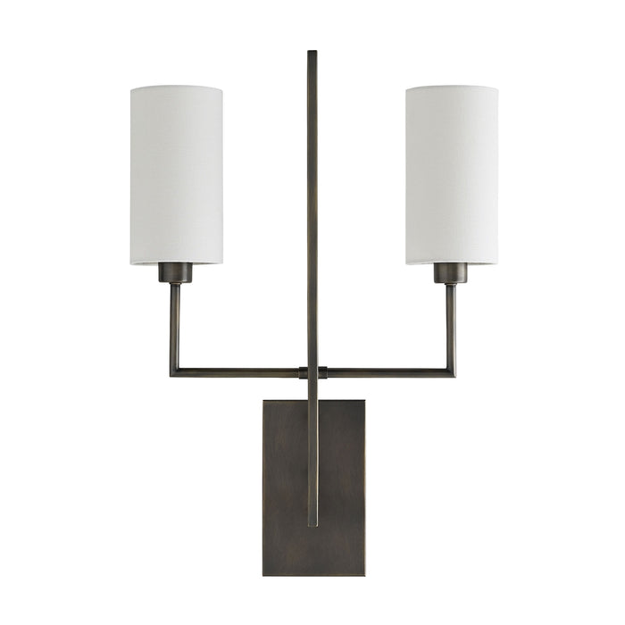 aged bronze double wall sconce