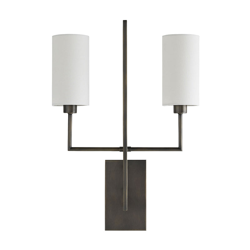aged bronze double wall sconce