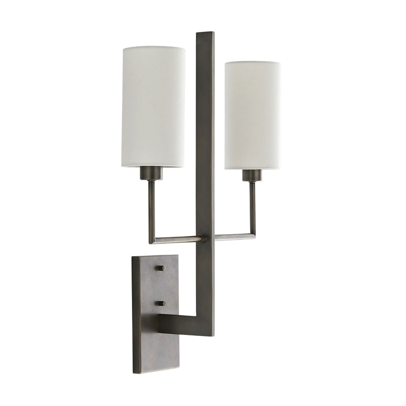 aged bronze double wall sconce