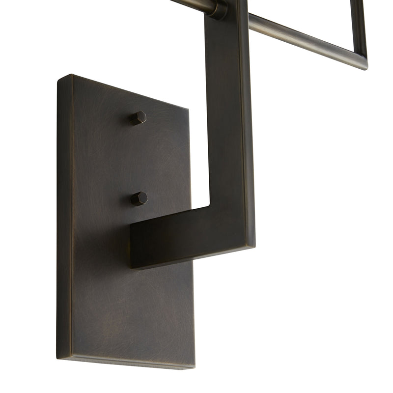 aged bronze double wall sconce