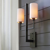 aged bronze double wall sconce