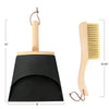 beech wood metal dust pan natural black set