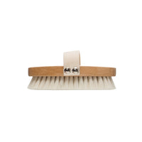beech wood bath brush elastic band metal rivets natural