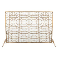 fireplace screen geometric gold contemporary mesh stand feet