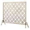 fire screen quadrille large gold mesh single panel Dr. Livingstone I Presume