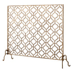 fire screen quadrille large gold mesh single panel Dr. Livingstone I Presume