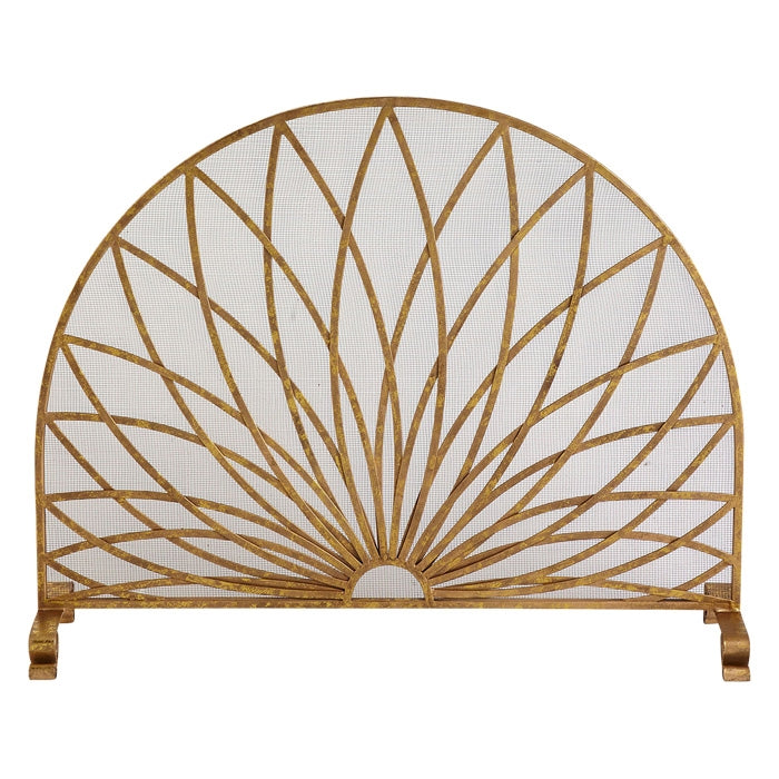 fire screen arched Italian gold starburst mesh