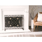 fire screen dark burnished gold accents mesh