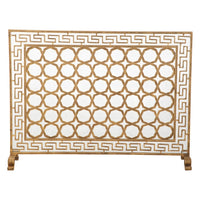 fire screen green key gold circles mesh