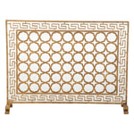 fire screen green key gold circles mesh