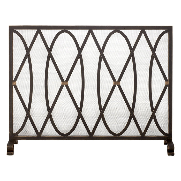 black gold iron fireplace screen mesh backing