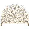 antique gold Italian coral design iron single panel fireplace screen decorative
