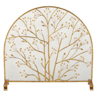 fire screen branch berry arched gold