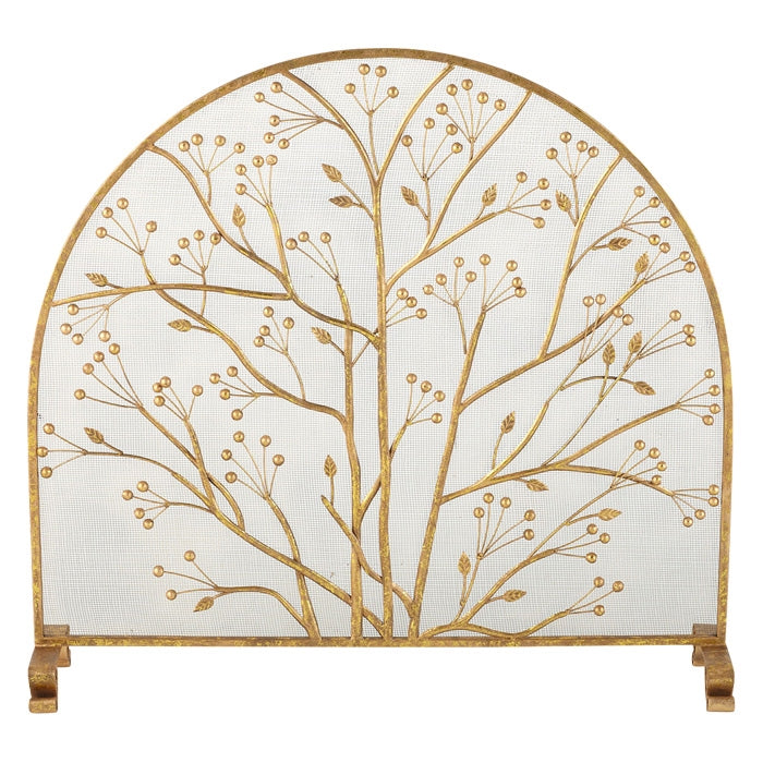 fire screen branch berry arched gold