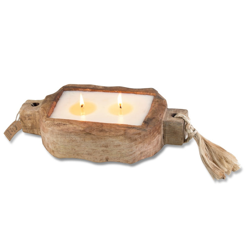 candle driftwood tray natural 