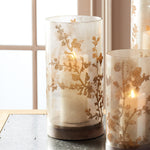 Unique candle holder with flower decor