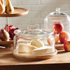 cloche wood tray glass dome serveware