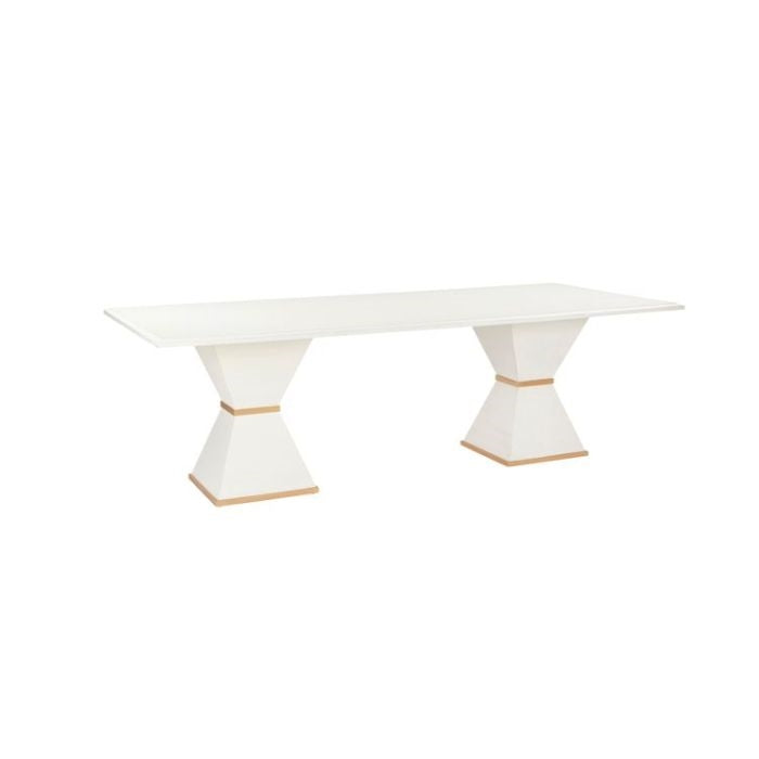 rectangular dining table white gold modern