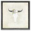 Designer Framed Canvas Art, USA-Made: Floral Cow Skull | BSEID