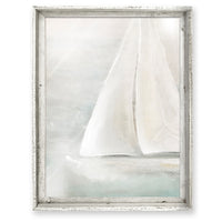 wall art recycled wood frame sailboat
