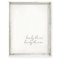 wall art recycled wood frame love by the sun love by the moon
