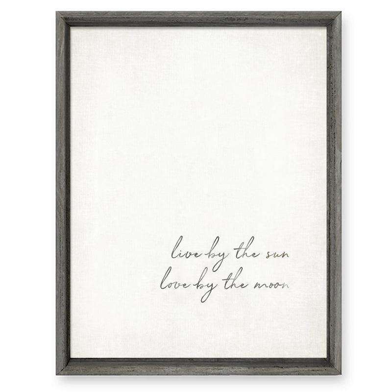 wall art recycled wood frame love by the sun love by the moon