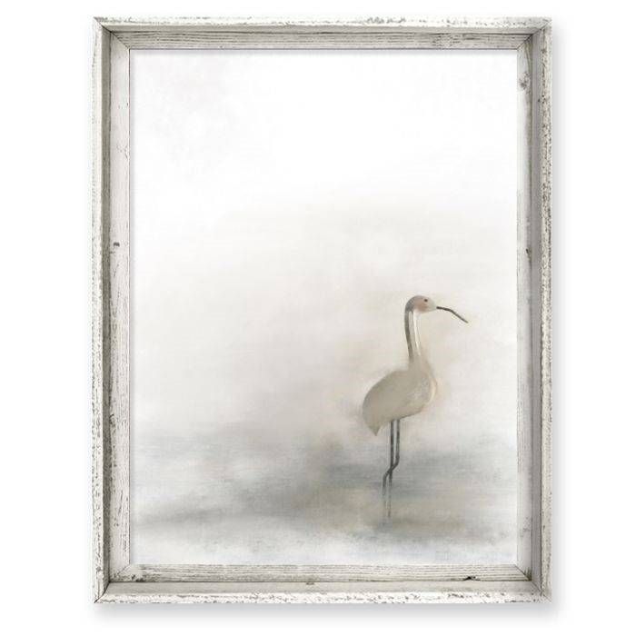 wood framed wall art print gallery wrap decor beach bird