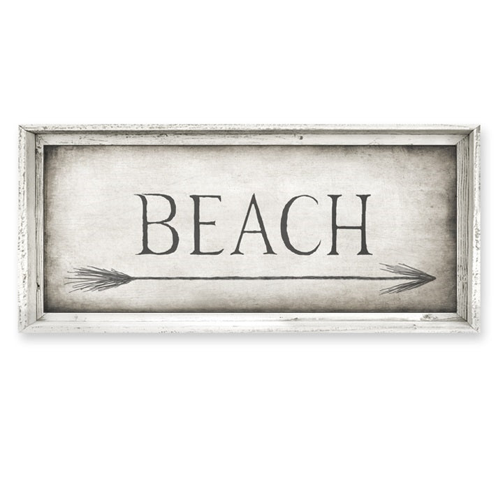 Designer Framed Canvas Art, USA-Made: Beach with Right Pointing Arrow | BSEID