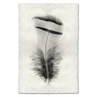 black white feather handmade paper