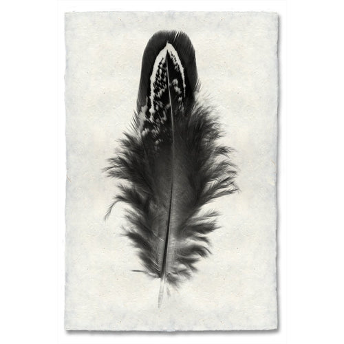black white feather handmade paper