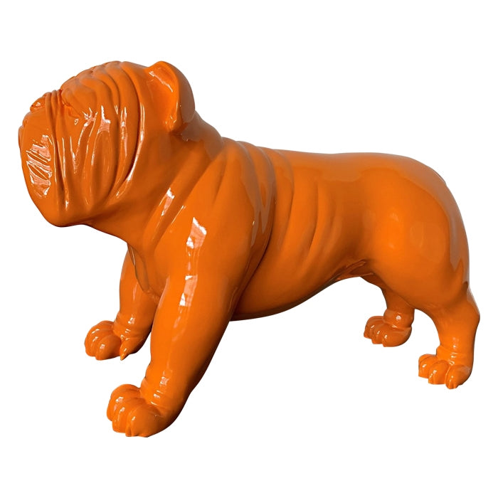 bulldog sculpture painted fiberglass oversized Orange