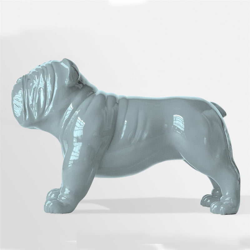 bulldog sculpture painted fiberglass oversized Blue