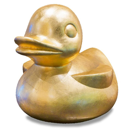 gold fiberglass duck large oversized sculpture