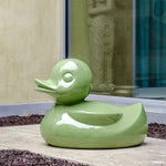 green fiberglass duck large oversized sculpture