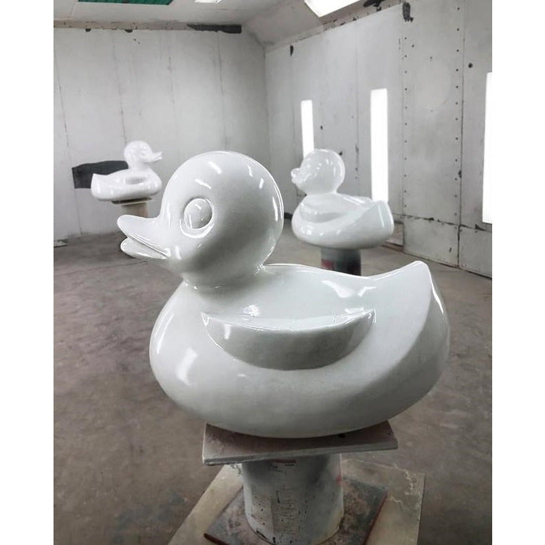 white fiberglass duck large oversized sculpture