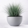 planter grey fiberglass round satin finish