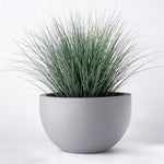 planter grey fiberglass round satin finish