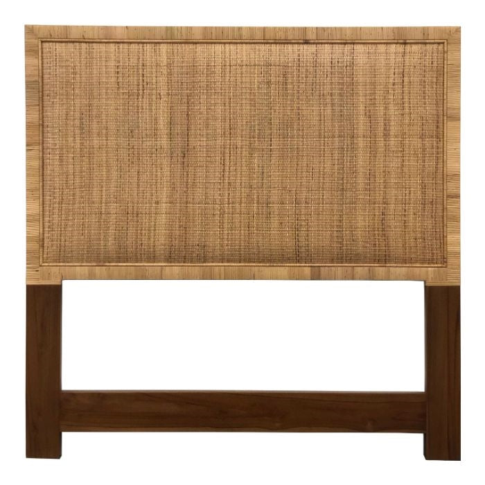 queen headboard natural organic hand wrapped rattan